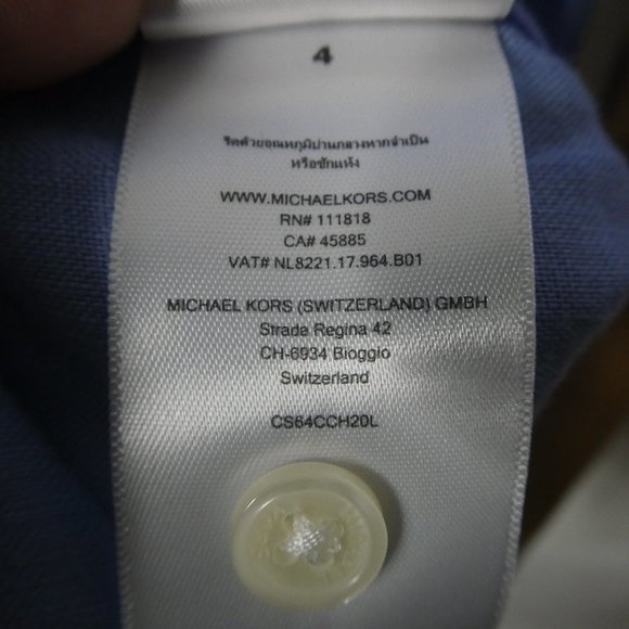 Michael Kors Linen Short Sleeve Button Up Shirt Md - Picture 8 of 11